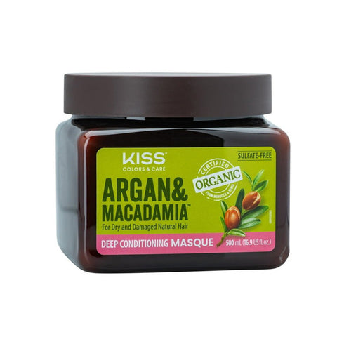Kiss Colors & Care Argan and Macadamia Deep Conditioning Masque 16.9 fl oz Kiss Colors & Care Argan and Macadamia Deep Conditioning Masque 16.9 fl oz