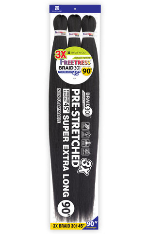 Freetress 3X Pre-Stretched Braid - Super Extra Long 90" Freetress 3X Pre-Stretched Braid - Super Extra Long 90"