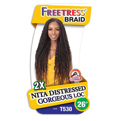 Freetress Pre-Looped Crochet Braids - 2X NITA DISTRESSED GORGEOUS LOC 26" Freetress Pre-Looped Crochet Braids - 2X NITA DISTRESSED GORGEOUS LOC 26"