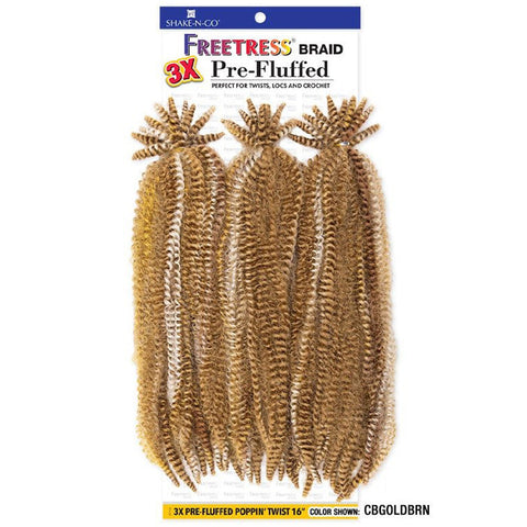 Freetress Pre-Looped Crochet Braid - 3X PRE-FLUFFED POPPIN TWIST 16" Freetress Pre-Looped Crochet Braid - 3X PRE-FLUFFED POPPIN TWIST 16"
