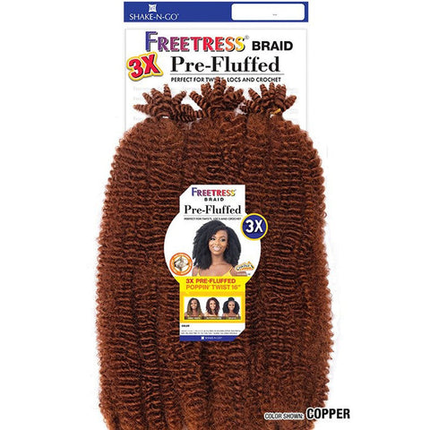 Freetress Pre-Looped Crochet Braid - 3X PRE-FLUFFED POPPIN TWIST 16" Freetress Pre-Looped Crochet Braid - 3X PRE-FLUFFED POPPIN TWIST 16"