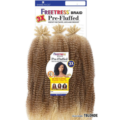 Freetress Pre-Looped Crochet Braid - 3X PRE-FLUFFED POPPIN TWIST 16" Freetress Pre-Looped Crochet Braid - 3X PRE-FLUFFED POPPIN TWIST 16"