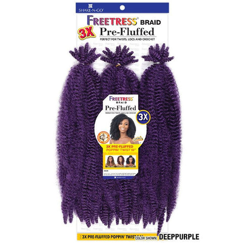 Freetress Pre-Looped Crochet Braid - 3X PRE-FLUFFED POPPIN TWIST 16" Freetress Pre-Looped Crochet Braid - 3X PRE-FLUFFED POPPIN TWIST 16"
