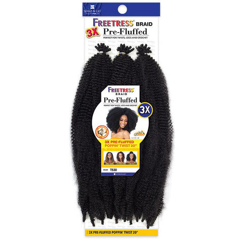 Freetress Crochet Braid - 3X PRE-FLUFFED POPPIN TWIST 20" Freetress Crochet Braid - 3X PRE-FLUFFED POPPIN TWIST 20"