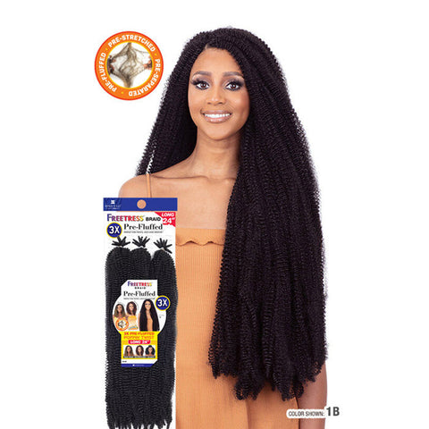 Freetress Braid Pre-Fluffed - 3X POPPIN TWIST 24 Freetress Braid Pre-Fluffed - 3X POPPIN TWIST 24