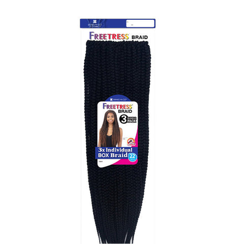Freetress Pre-Looped Crochet Braid - 3X INDIVIDUAL BOX BRAID 22" Freetress Pre-Looped Crochet Braid - 3X INDIVIDUAL BOX BRAID 22"