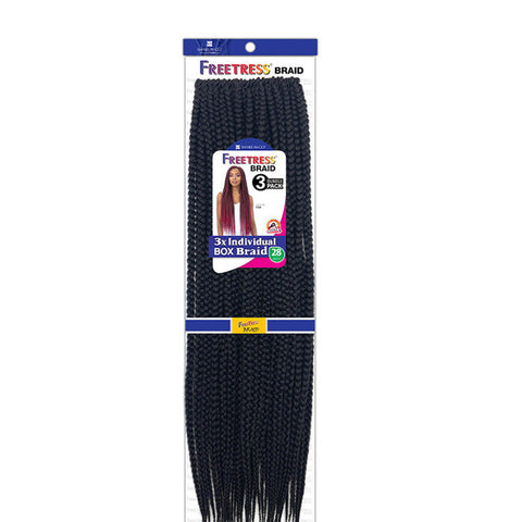 Freetress Pre-Looped Crochet Braid - 3X INDIVIDUAL BOX BRAID 28" Freetress Pre-Looped Crochet Braid - 3X INDIVIDUAL BOX BRAID 28"
