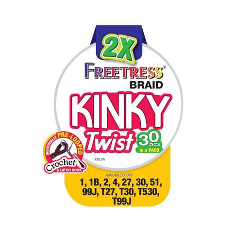 Freetress Braid Synthetic Crochet Braid 2X KINKY TWIST 8"-10" Freetress Braid Synthetic Crochet Braid 2X KINKY TWIST 8"-10"