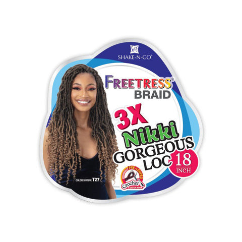 Freetress Pre-Looped Crochet Braid - 3X NIKKI GORGEOUS LOCS 18" Freetress Pre-Looped Crochet Braid - 3X NIKKI GORGEOUS LOCS 18"