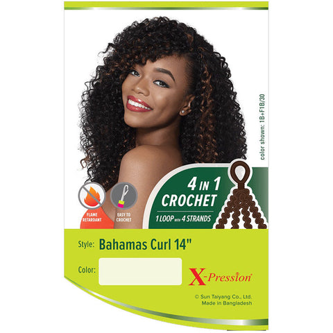 Outre X-Pression 4 In 1 Pre Loop Crochet Braid BAHAMAS CURL 14 Inch Outre X-Pression 4 In 1 Pre Loop Crochet Braid BAHAMAS CURL 14 Inch