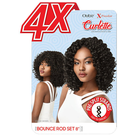 Outre X-Pression Curlette 4X Crochet Braid - BOUNCE ROD SET 8 Inch Outre X-Pression Curlette 4X Crochet Braid - BOUNCE ROD SET 8 Inch