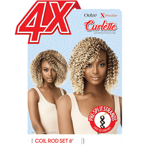 Outre X-Pression Curlette 4X Crochet Braid - COIL ROD SET 8 Inch Outre X-Pression Curlette 4X Crochet Braid - COIL ROD SET 8 Inch