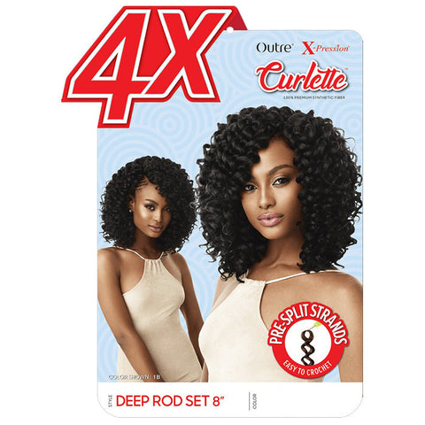 Outre X-Pression Curlette 4X Crochet Braid - DEEP ROD SET 8 Inch Outre X-Pression Curlette 4X Crochet Braid - DEEP ROD SET 8 Inch