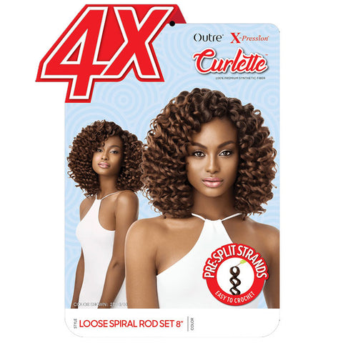 Outre X-Pression Curlette 4X Crochet Braid - LOOSE SPIRAL ROD SET 8 Inch Outre X-Pression Curlette 4X Crochet Braid - LOOSE SPIRAL ROD SET 8 Inch