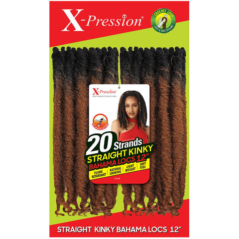 Outre X-Pression Pre-Looped Crochet Braid - STRAIGHT KINKY BAHAMA LOCS 12" Outre X-Pression Pre-Looped Crochet Braid - STRAIGHT KINKY BAHAMA LOCS 12"