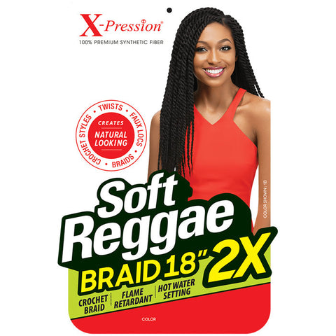 Outre X-Pression Crochet Braid - 2X SOFT REGGAE BRAID 18" Outre X-Pression Crochet Braid - 2X SOFT REGGAE BRAID 18"