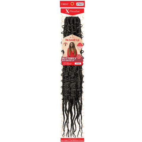 Outre X Pression Twisted Up Pre-Looped Crochet Braids - BUTTERFLY BOX BRAID 24" Outre X Pression Twisted Up Pre-Looped Crochet Braids - BUTTERFLY BOX BRAID 24"