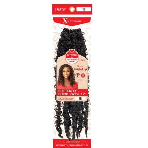 Outre X-Pression Twisted Up Pre-Looped Crochet Braids - BUTTERFLY BOMB TWIST 12" Outre X-Pression Twisted Up Pre-Looped Crochet Braids - BUTTERFLY BOMB TWIST 12"