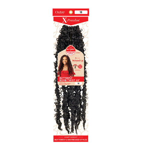 Outre X-Pression Twisted Up Pre-Looped Crochet Braids - BUTTERFLY BOMB TWIST 18" Outre X-Pression Twisted Up Pre-Looped Crochet Braids - BUTTERFLY BOMB TWIST 18"