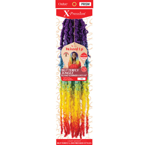 Outre X-Pression Twisted Up Pre-Looped Crochet Braids - BUTTERFLY JUNGLE ISLAND SUMMER LOCS 18" Outre X-Pression Twisted Up Pre-Looped Crochet Braids - BUTTERFLY JUNGLE ISLAND SUMMER LOCS 18"