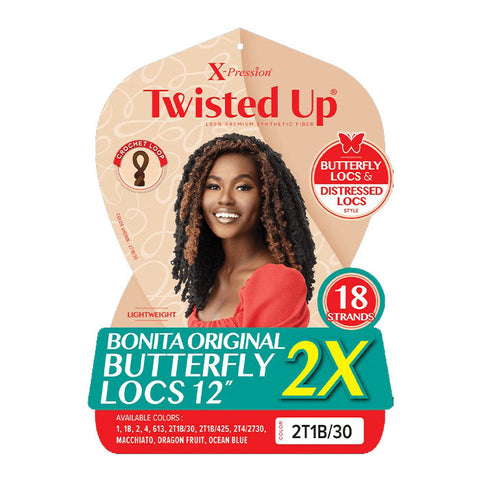 Outre X-Pression Twisted Up Crochet Loop Braid - 2X BONITA ORIGINAL BUTTERFLY LOCS 12 Outre X-Pression Twisted Up Crochet Loop Braid - 2X BONITA ORIGINAL BUTTERFLY LOCS 12