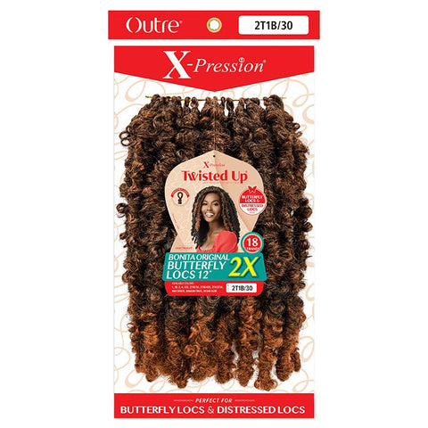 Outre X-Pression Twisted Up Crochet Loop Braid - 2X BONITA ORIGINAL BUTTERFLY LOCS 12 Outre X-Pression Twisted Up Crochet Loop Braid - 2X BONITA ORIGINAL BUTTERFLY LOCS 12