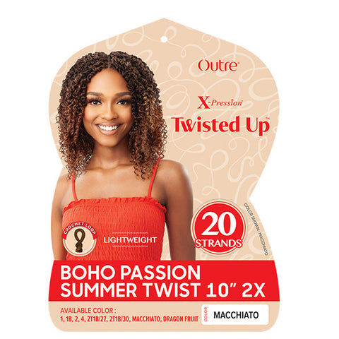 Outre X-Pression Twisted Up Pre-Looped Crochet Braids - BOHO PASSION SUMMER TWIST 10" 2X Outre X-Pression Twisted Up Pre-Looped Crochet Braids - BOHO PASSION SUMMER TWIST 10" 2X