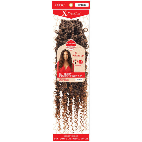 Outre X-Pression Twisted Up Pre-Looped Crochet Braids  - BUTTERFLY PASSION TWIST 18" Outre X-Pression Twisted Up Pre-Looped Crochet Braids  - BUTTERFLY PASSION TWIST 18"