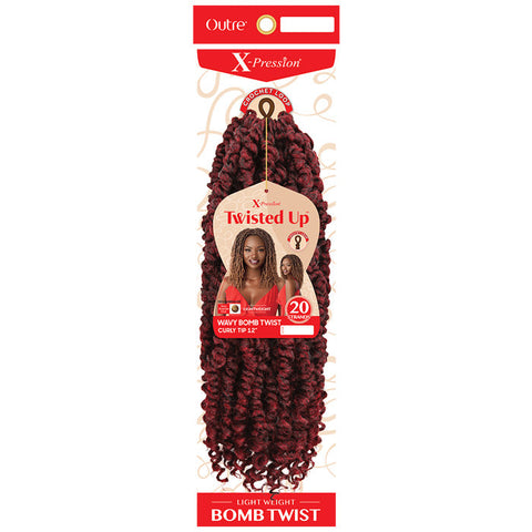 Outre X-Pression Twisted Up Pre-Looped Crochet Braid - WAVY BOMB TWIST CURLY TIP 12" Outre X-Pression Twisted Up Pre-Looped Crochet Braid - WAVY BOMB TWIST CURLY TIP 12"