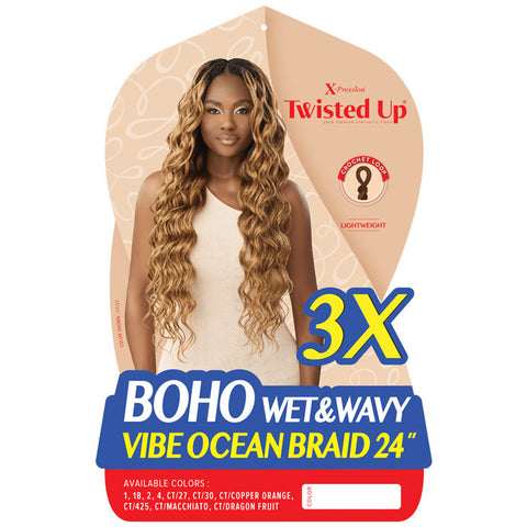 Outre X-Pression Twisted Up Pre-Loop Crochet Braid - BOHO WET&WAVY VIBE OCEAN BRAID 24" 3X Outre X-Pression Twisted Up Pre-Loop Crochet Braid - BOHO WET&WAVY VIBE OCEAN BRAID 24" 3X