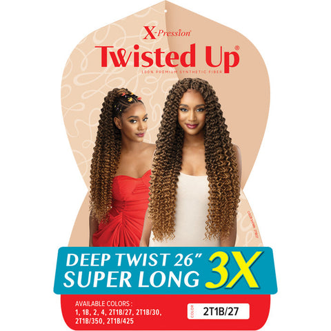 Outre X-Pression Twisted Up Crochet Braids 3X - DEEP TWIST 26 SUPER LONG Outre X-Pression Twisted Up Crochet Braids 3X - DEEP TWIST 26 SUPER LONG