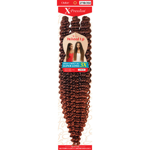 Outre X-Pression Twisted Up Crochet Braids 3X - DEEP TWIST 26 SUPER LONG Outre X-Pression Twisted Up Crochet Braids 3X - DEEP TWIST 26 SUPER LONG