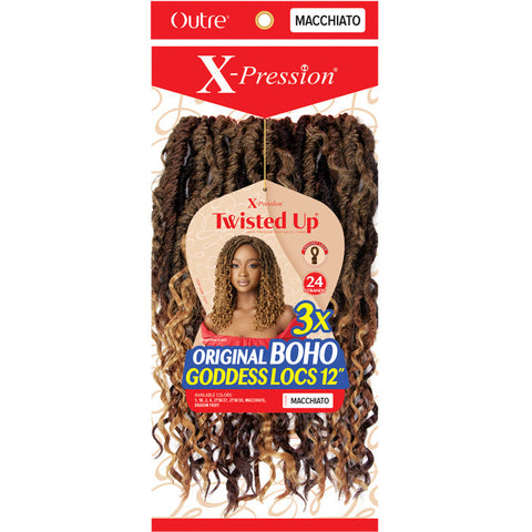 Outre X-Pression Twisted Up 100% Kanekalon Crochet Loop Braid - ORIGINAL BOHO GODDESS LOCS 12" 3X Outre X-Pression Twisted Up 100% Kanekalon Crochet Loop Braid - ORIGINAL BOHO GODDESS LOCS 12" 3X