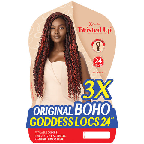 Outre X-Pression Twisted Up Crochet Loop Braid - ORIGINAL BOHO GODDESS LOCS 24" 3X Outre X-Pression Twisted Up Crochet Loop Braid - ORIGINAL BOHO GODDESS LOCS 24" 3X