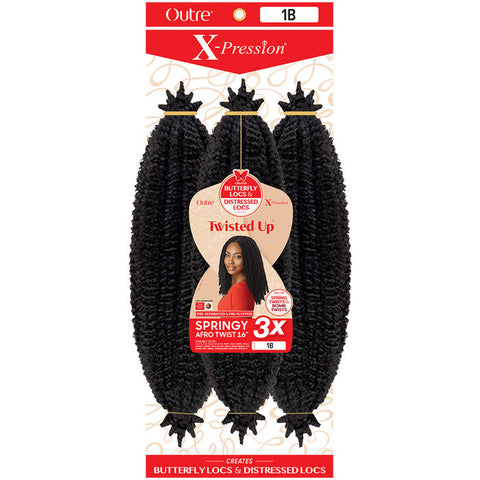 Outre X-Pression Twisted Up Crochet Braid - 3X SPRINGY AFRO TWIST 16" Outre X-Pression Twisted Up Crochet Braid - 3X SPRINGY AFRO TWIST 16"