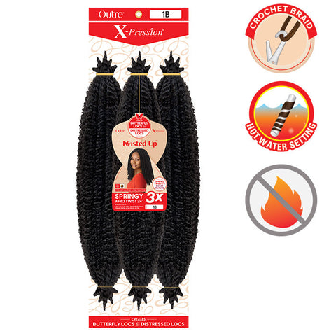 Outre X-Pression Twisted Up Crochet Braid - 3X SPRINGY AFRO TWIST 16" Outre X-Pression Twisted Up Crochet Braid - 3X SPRINGY AFRO TWIST 16"