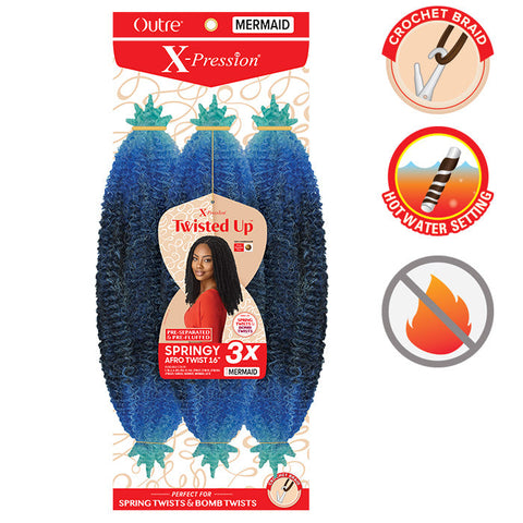OUTRE X-PRESSION TWISTED UP CROCHET BRAID - 3X SPRINGY AFRO TWIST 24" 3PACKS OUTRE X-PRESSION TWISTED UP CROCHET BRAID - 3X SPRINGY AFRO TWIST 24" 3PACKS