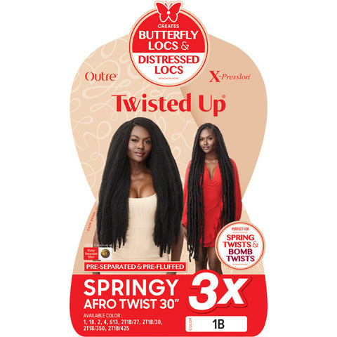 Outre X-Pression Twisted Up Crochet Braid - 3X SPRINGY AFRO TWIST 30" Outre X-Pression Twisted Up Crochet Braid - 3X SPRINGY AFRO TWIST 30"