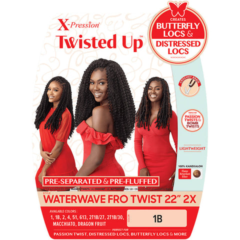 Outre X-Pression Twisted Up Crochet Braid - WATERWAVE FRO TWIST 22" 2X Outre X-Pression Twisted Up Crochet Braid - WATERWAVE FRO TWIST 22" 2X