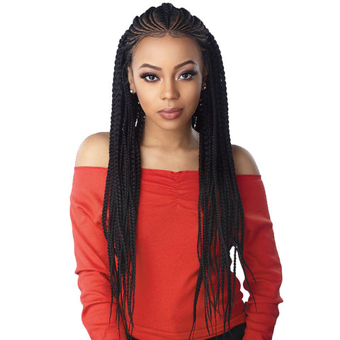 Sensationnel Cloud 9 Swiss Lace 100% Hand Braided 13x7 Lace Front Wig - FEED IN FULANI CORNROW Sensationnel Cloud 9 Swiss Lace 100% Hand Braided 13x7 Lace Front Wig - FEED IN FULANI CORNROW
