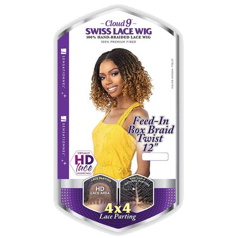 Sensationnel Cloud 9 4X4 HD Lace Part Wig - FEED IN BOX BRAID TWIST 12 Sensationnel Cloud 9 4X4 HD Lace Part Wig - FEED IN BOX BRAID TWIST 12