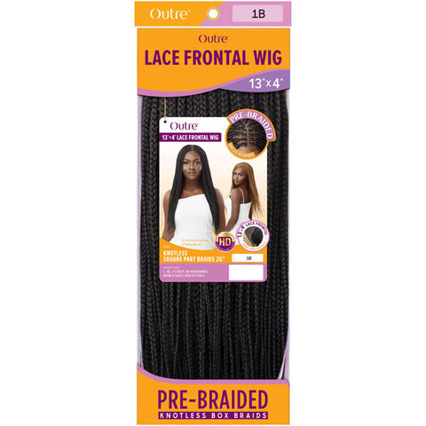 Outre Pre-Braided HD 13X4 Box Braids HD Lace Front Wig - KNOTLESS SQUARE PART BRAIDS 26" Outre Pre-Braided HD 13X4 Box Braids HD Lace Front Wig - KNOTLESS SQUARE PART BRAIDS 26"