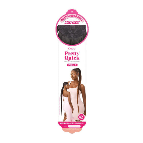 OUTRE PRETTY QUICK WRAP PONY - NATURAL BRAIDED FISHTAIL 42" OUTRE PRETTY QUICK WRAP PONY - NATURAL BRAIDED FISHTAIL 42"