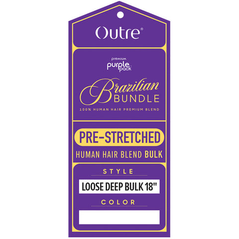 OUTRE PURPLE PACK BRAZILIAN BUNDLE 100% HUMAN HAIR BLEND BRAID - PRE STRETCHED LOOSE DEEP BULK 18/24 inch OUTRE PURPLE PACK BRAZILIAN BUNDLE 100% HUMAN HAIR BLEND BRAID - PRE STRETCHED LOOSE DEEP BULK 18/24 inch