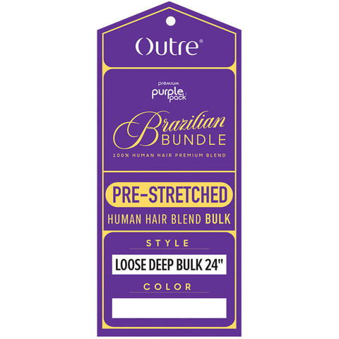 OUTRE PURPLE PACK BRAZILIAN BUNDLE 100% HUMAN HAIR BLEND BRAID - PRE STRETCHED LOOSE DEEP BULK 18/24 inch OUTRE PURPLE PACK BRAZILIAN BUNDLE 100% HUMAN HAIR BLEND BRAID - PRE STRETCHED LOOSE DEEP BULK 18/24 inch
