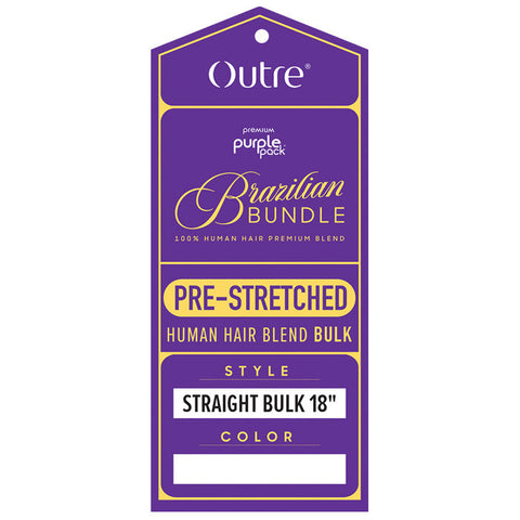 OUTRE PURPLE PACK BRAZILIAN BUNDLE 100% HUMAN HAIR BLEND BRAID - PRE STRETCHED STRAIGHT BULK OUTRE PURPLE PACK BRAZILIAN BUNDLE 100% HUMAN HAIR BLEND BRAID - PRE STRETCHED STRAIGHT BULK