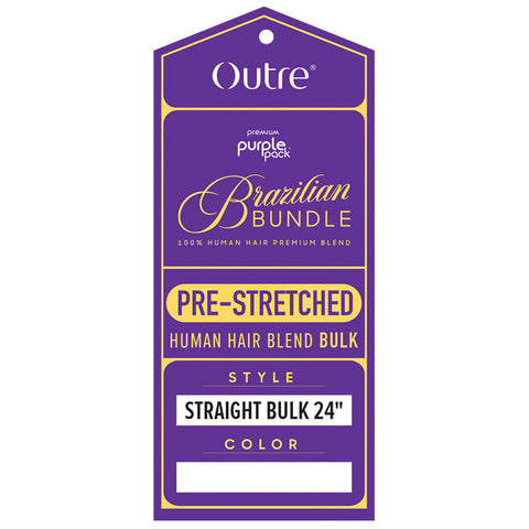 OUTRE PURPLE PACK BRAZILIAN BUNDLE 100% HUMAN HAIR BLEND BRAID - PRE STRETCHED STRAIGHT BULK OUTRE PURPLE PACK BRAZILIAN BUNDLE 100% HUMAN HAIR BLEND BRAID - PRE STRETCHED STRAIGHT BULK