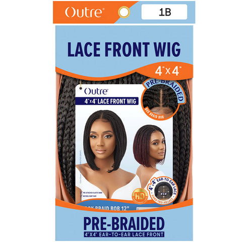 Outre Pre Braided 4X4 HD Lace Front Wig - BOX BRAID BOB 12" Outre Pre Braided 4X4 HD Lace Front Wig - BOX BRAID BOB 12"