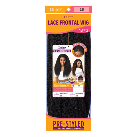 Outre Pre-Styled Glueless 13X2 HD Lace Frontal Wig - HALO STITCH BRAID 26" Outre Pre-Styled Glueless 13X2 HD Lace Frontal Wig - HALO STITCH BRAID 26"