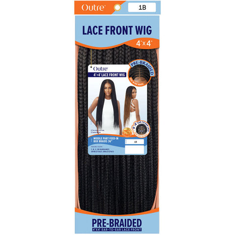 Outre Pre Braided HD 4X4 Lace Front Wig - MIDDLE PART-IN BOX BRAIDS 36" Outre Pre Braided HD 4X4 Lace Front Wig - MIDDLE PART-IN BOX BRAIDS 36"